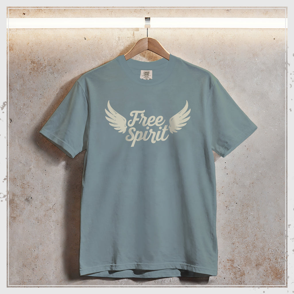 camiseta "Free Spirit" estampado marfil